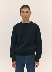 Mens Rowan Rib Crewneck in Black