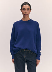 Innes Slouch Crewneck in Smalt Blue