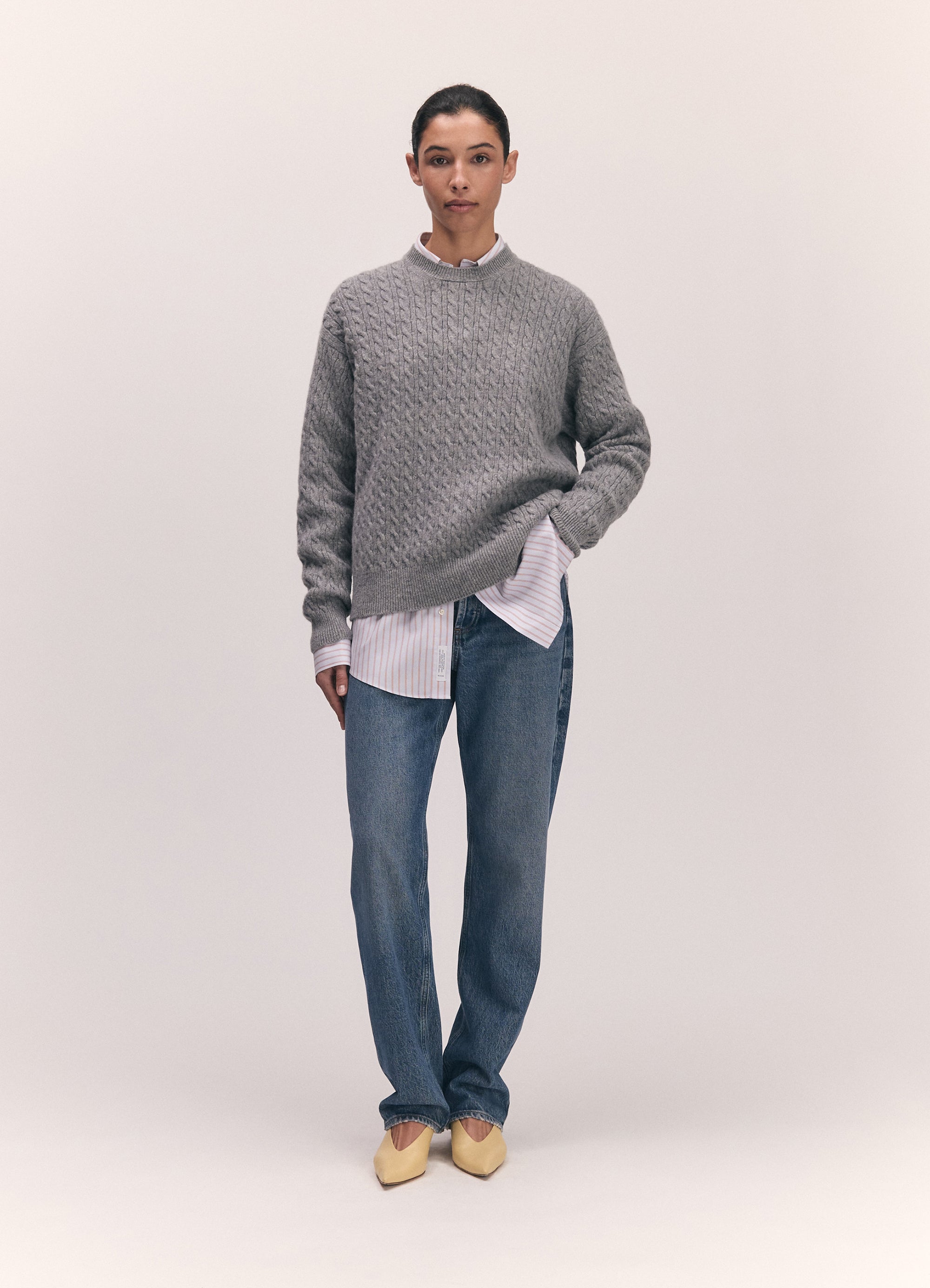 Clyde Cable Crewneck Flannel