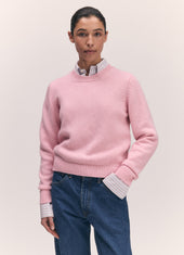 Rosha Shrunken Crewneck in Pale Pink