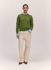 Rosha Shrunken Crewneck in Pickle Green