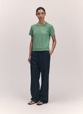 Short Sleeve Shrunken T-Knit in Green