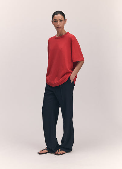 Slouchy Cotton T-Shirt in Red