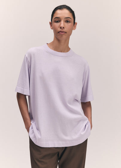 Slouchy Cotton T-Shirt in Lilac