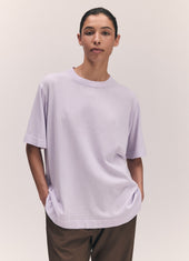 Short Sleeve Slouchy T-Knit in Lilac