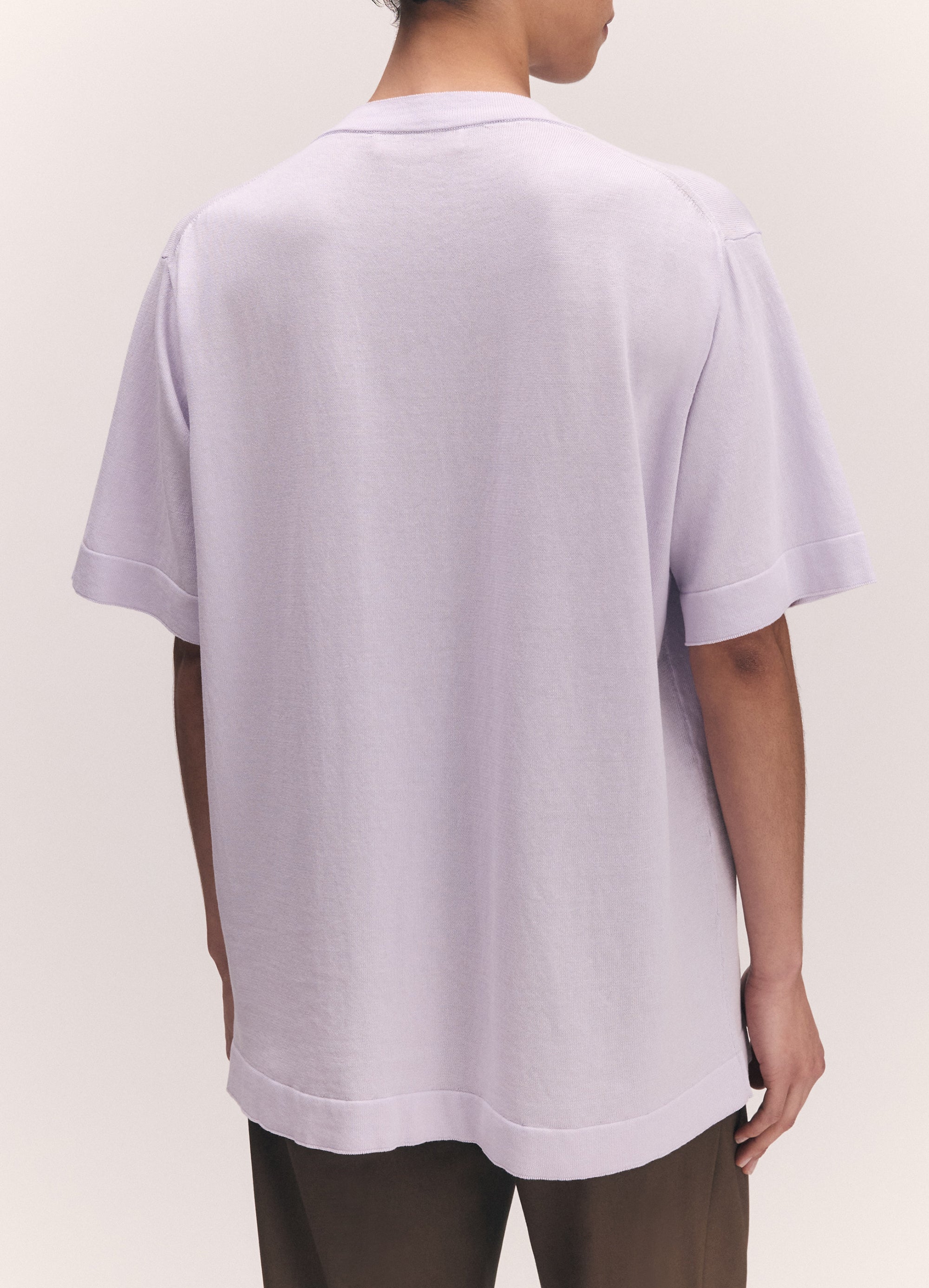 Short Sleeve Slouchy T-Knit in Lilac – &Daughter
