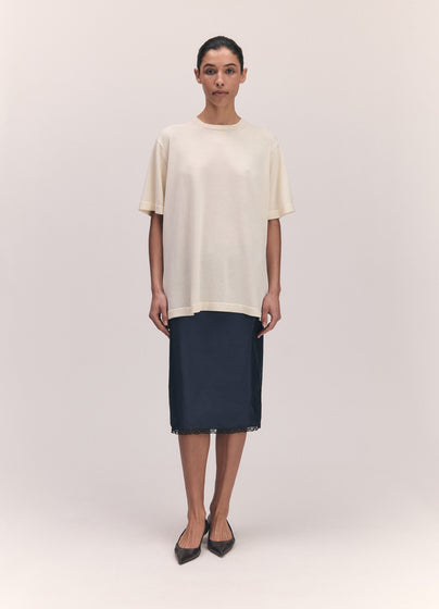 Slouchy Cotton T-Shirt in Ecru