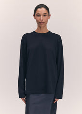 Long Sleeve Slouchy T-Knit in Midnight