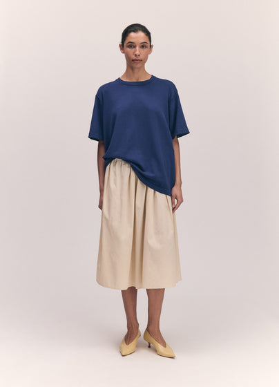 Slouchy Cotton T-Shirt in Navy
