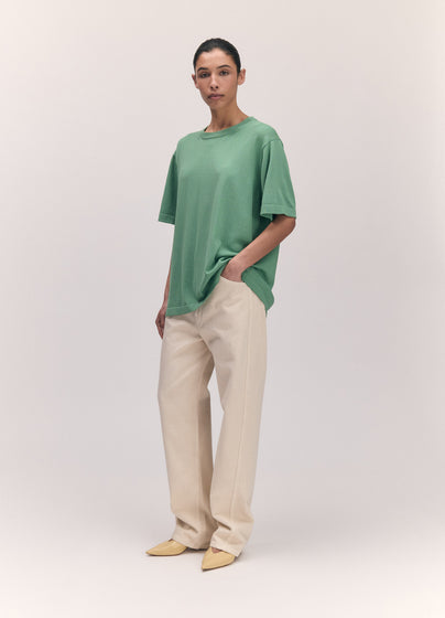 Slouchy Cotton T-Shirt in Green