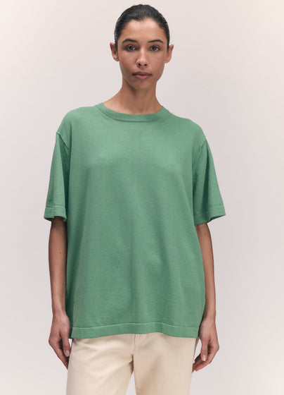 Slouchy Cotton T-Shirt in Green