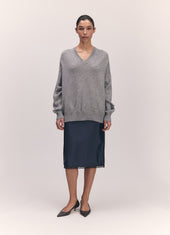 Innes Slouch V-Neck in Flannel Grey