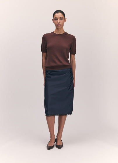 Emer Cashmere T-Shirt in Dark Brown