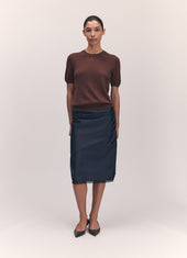Emer Cashmere T-Shirt in Dark Brown
