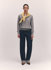 Skye Cashmere V-Neck in Soft Grey