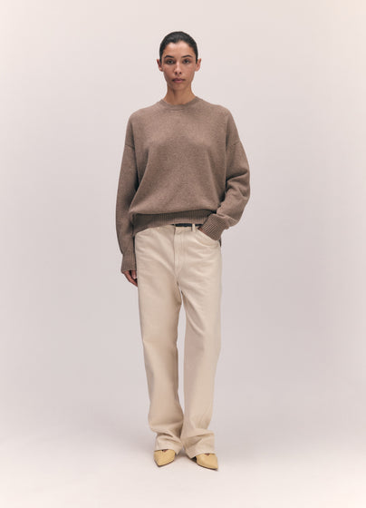 Innes Slouch Crewneck in Dark Natural