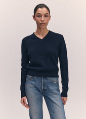 Sligo Shrunken V-Neck in Navy