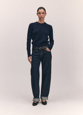 Sligo Shrunken Crewneck in Navy