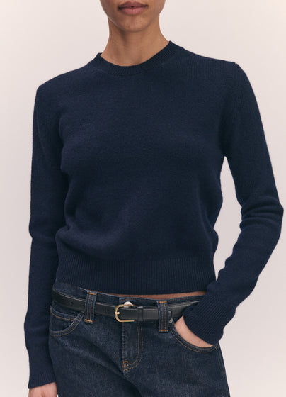 Sligo Shrunken Crewneck in Navy