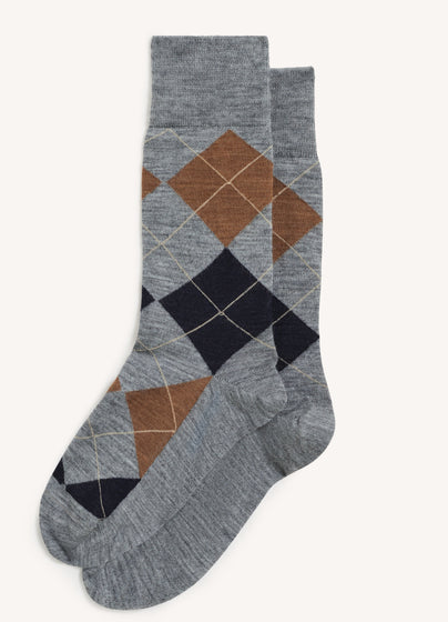 Argyle Socks in Grey