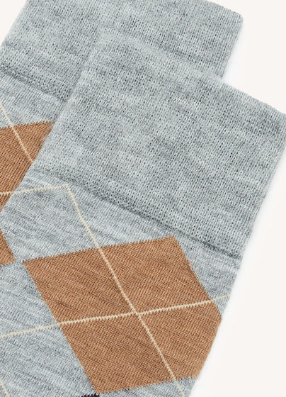 Argyle Socks in Grey