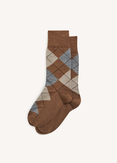 Argyle Socks in Tabacco