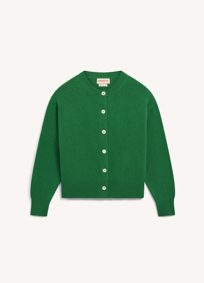 Ada Crewneck Cardigan in Pagoda Green