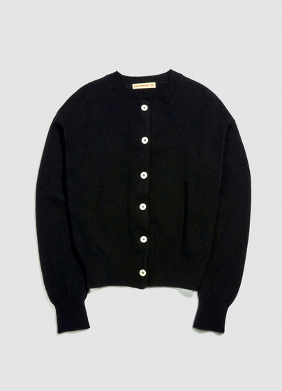 Ada Crewneck Cardigan in Black