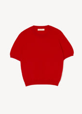 Emer Cashmere T-Shirt in Poppy Red