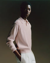 Mens Edith Polo Shirt in Pale Pink