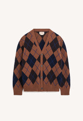Mens Ava Argyle Cardigan in Hazelnut Multi