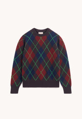 Mens Ava Argyle Crewneck in Dark Brown Multi