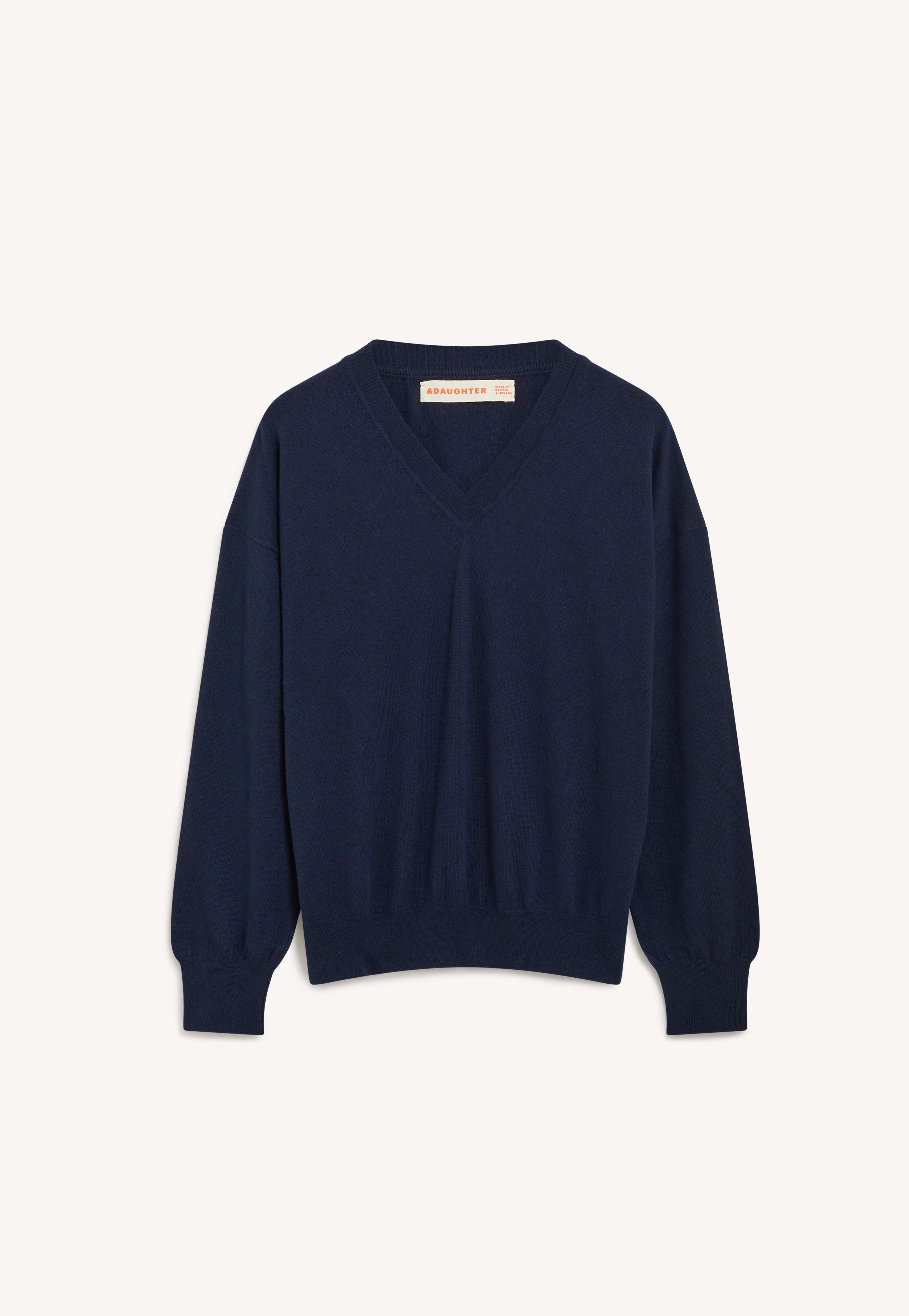 Samantha Thavasa ネイビー Vネックセーター サイズ38 Tahra Cashmere V-Neck in Dark Navy – &Daughter