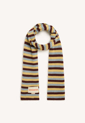 Clover Striped Scarf in Burgundy with Vintage & Yellow