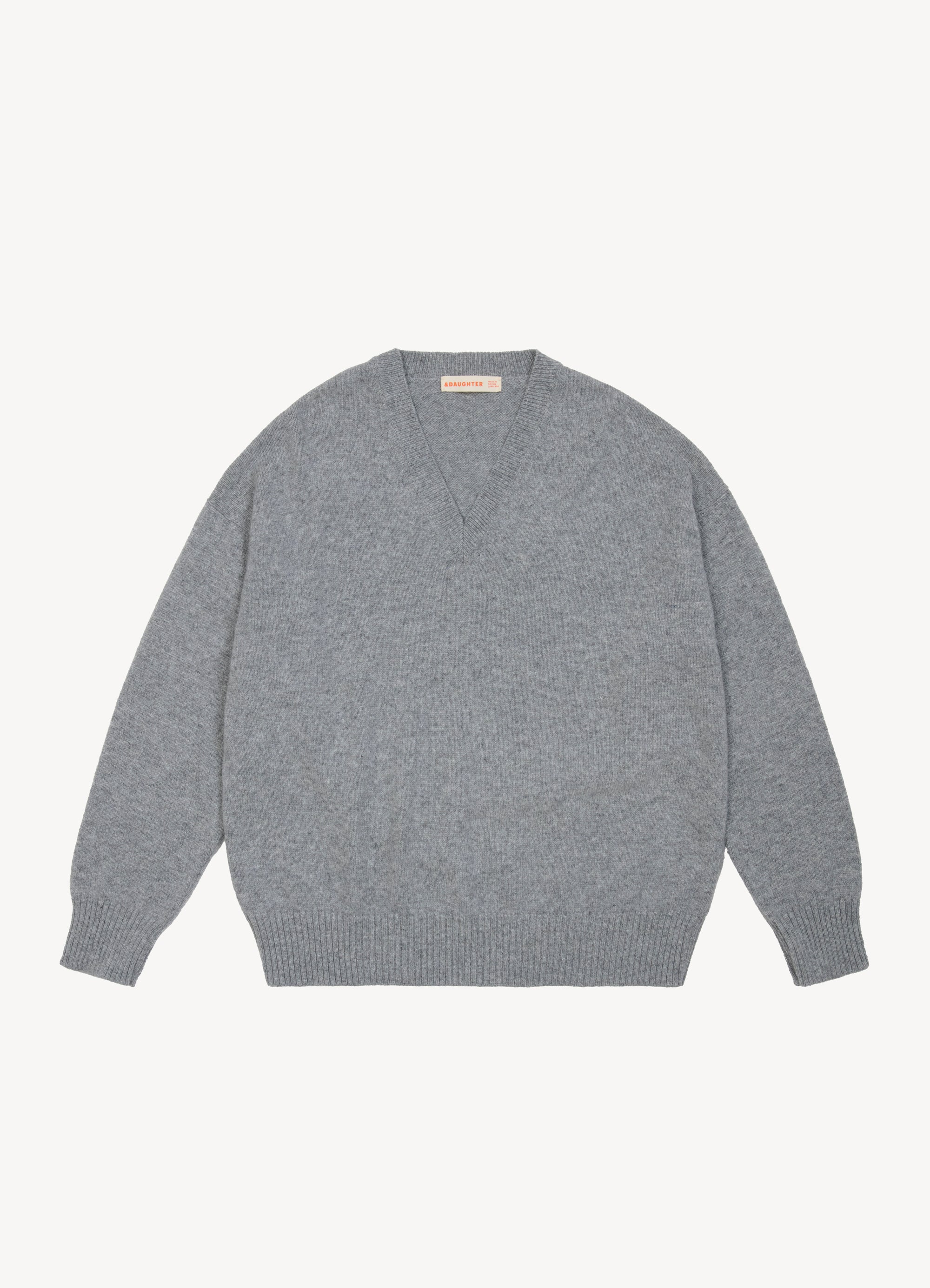 Innes Slouch V-Neck in Flannel Grey – &Daughter