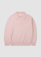Mens Edith Polo Shirt in Pale Pink