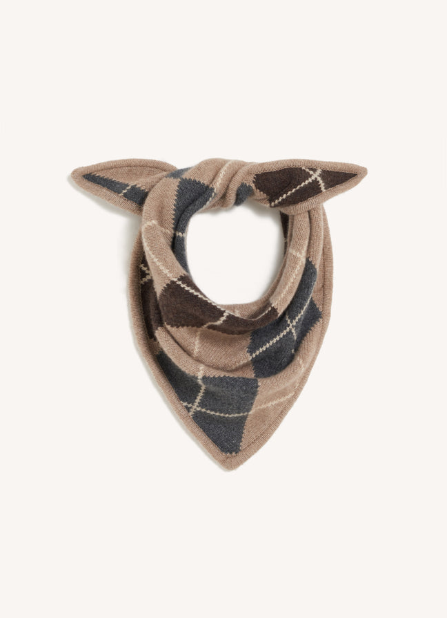 Argyle Foulard in Dark Natural with Grey