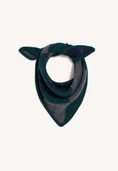 Cashmere Argyle Foulard in Holly Green with Smalt