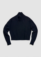 Fintra Lambswool Crop High Neck in Navy