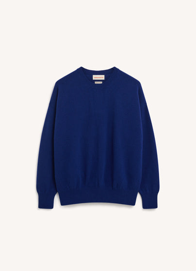 Innes Slouch Crewneck in Smalt Blue