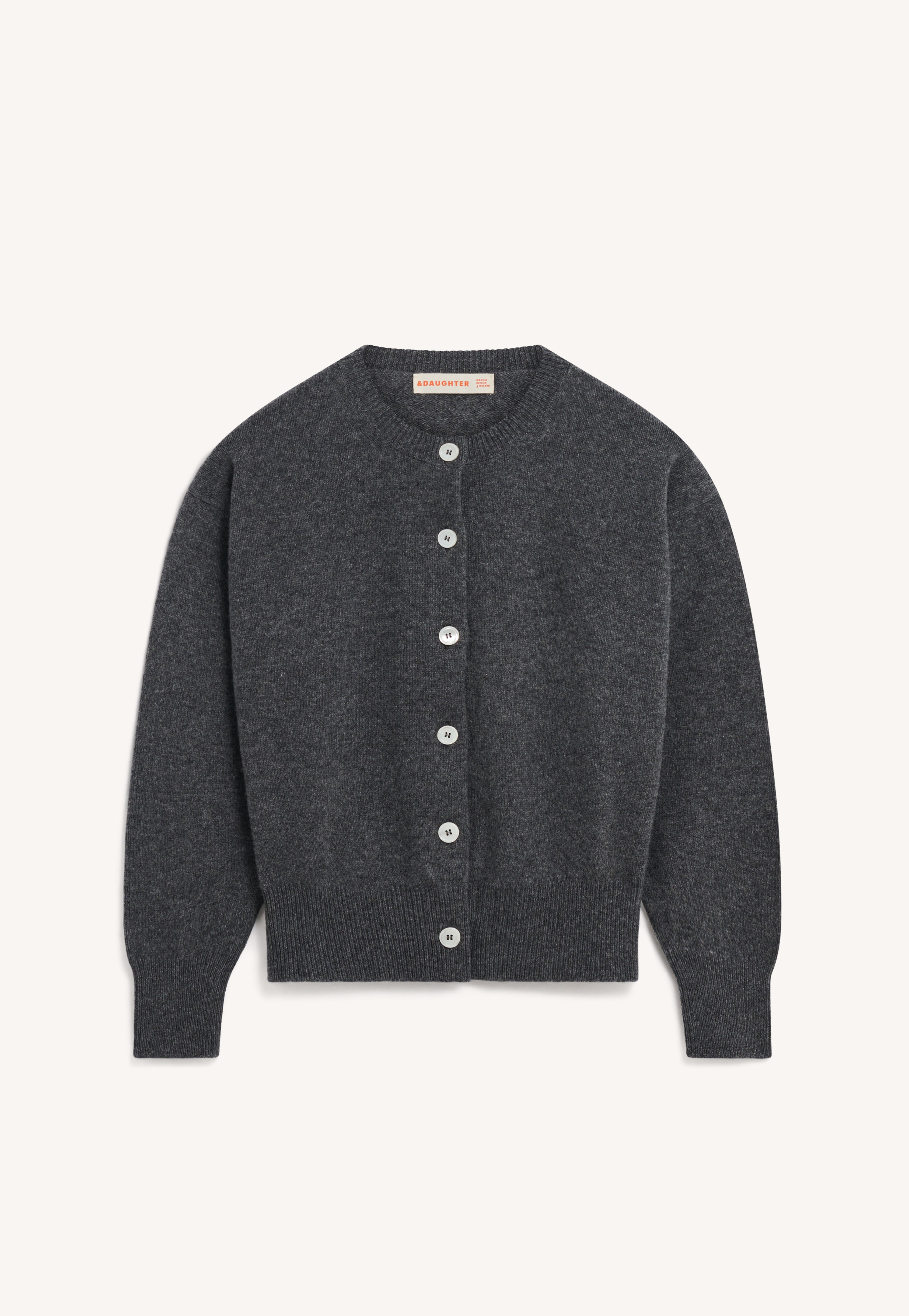 Ada Crewneck Cardigan in Grey – &Daughter