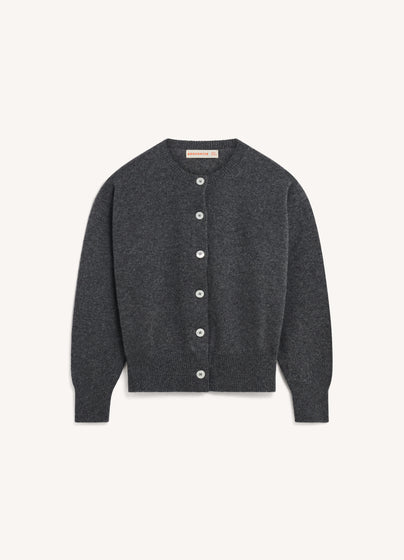 Ada Crewneck Cardigan in Derby Grey