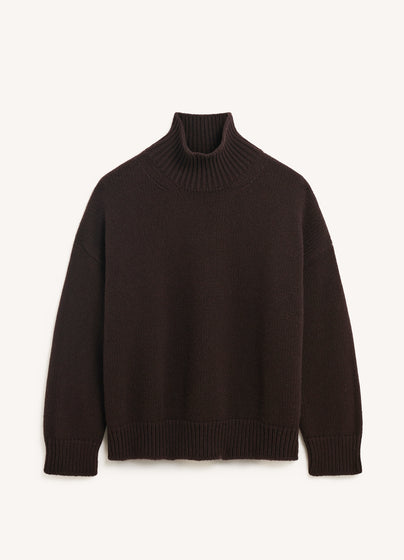Caragh High Neck in Dark Brown