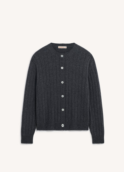 Rooney Rib Cardigan in Derby Grey