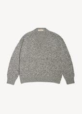 Innes Slouch V-Neck in Black and Ecru Mouline