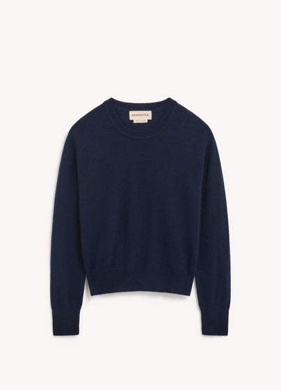 Skye Cashmere Crewneck in Dark Navy