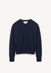 Skye Cashmere Crewneck in Dark Navy