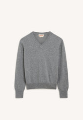 Skye Cashmere V-Neck in Soft Grey