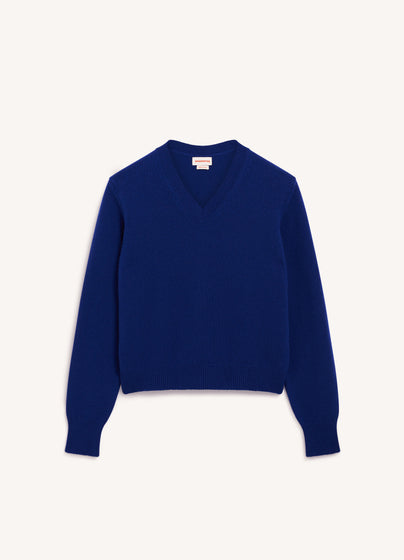 Sligo V-Neck in Smalt Blue