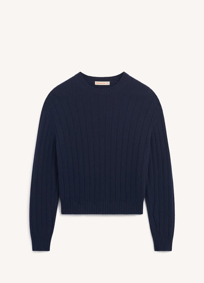 Rooney Rib Crewneck in Navy